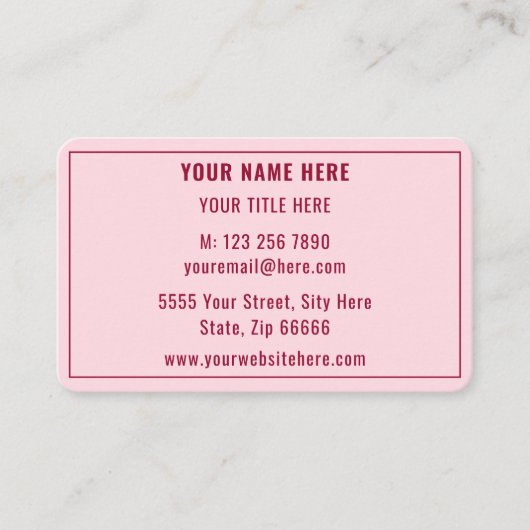 Persoonlijk Visitekaartje voor speciale acties voo (Voorkant)