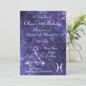 Persoonlijk Vissen Zodiac Galaxy Feest Kaart (Staand voorkant)