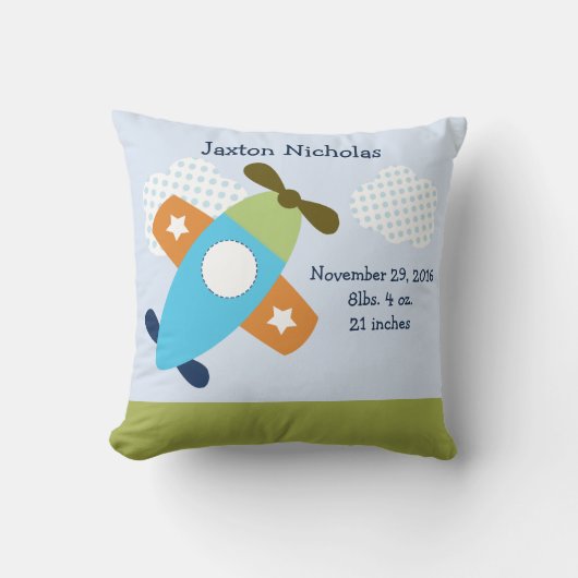 Persoonlijk vliegtuig dat vlucht neemt kussen (Voorkant)