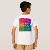 Persoonlijk voeg de Tekst van de Foto Dubbele Zond T-shirt (Achterkant volledig)