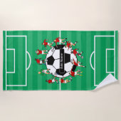 Persoonlijk voetbal en spelers strandlaken (Voorkant)