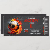 Persoonlijk Voetbal Ticket Verjaardag jongens Fees Kaart (Voorkant / Achterkant)