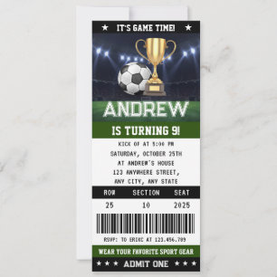 Persoonlijk Voetbalticket Verjaardag Decoraties Pa Kaart