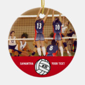 Persoonlijk Volleybal-fototeam # Keramisch Ornament (Voorkant)