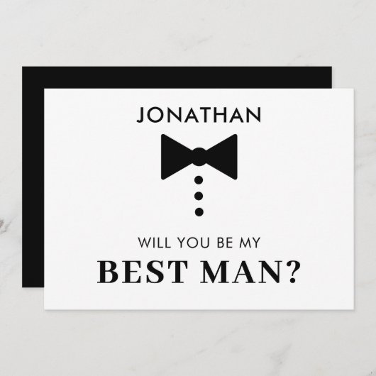 Persoonlijk Voorstel voor Getuige in Modern Tuxedo Kaart (Voorkant / Achterkant)