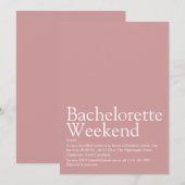 Persoonlijk vrijgezellenweekend Roze Kaart (Voorkant / Achterkant)