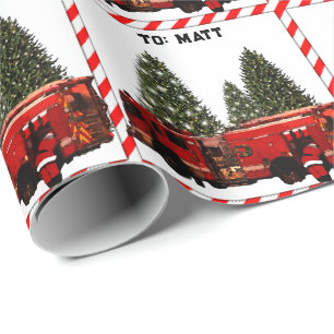 Persoonlijk vuurman kerstcadeau cadeaupapier