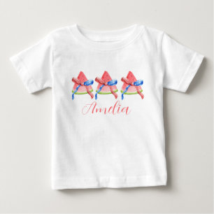 Persoonlijk watermeloen patriottisch peuter shirt