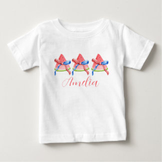Persoonlijk watermeloen patriottisch peuter shirt