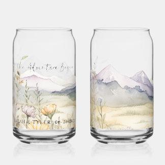 Persoonlijk waterverf berg bierblikje glas