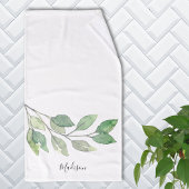 Persoonlijk waterverf groen handdoek