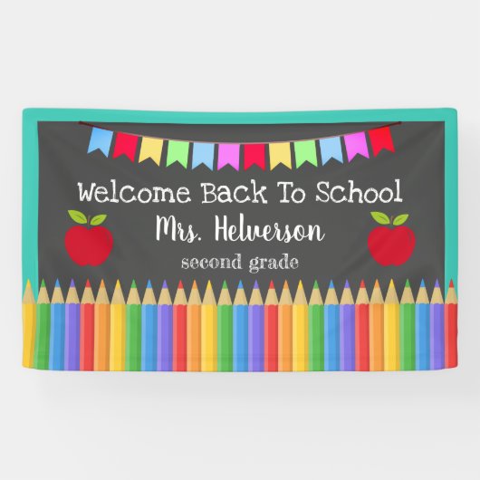 Persoonlijk welkom naar school spandoek (Horizontaal)