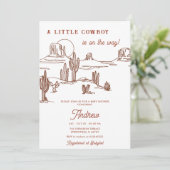 Persoonlijk  Western cowboy Baby shower Kaart (Staand voorkant)