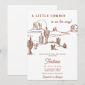 Persoonlijk  Western cowboy Baby shower Kaart (Voorkant / Achterkant)