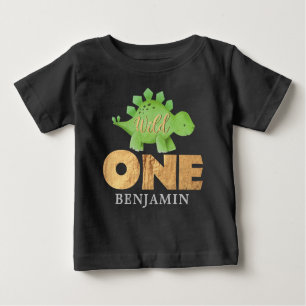 Persoonlijk WILD ONE Dinosaur First Birthday Bab