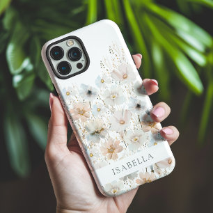 Persoonlijk Wildflower-patroon iPhone 15 Pro Max Hoesje