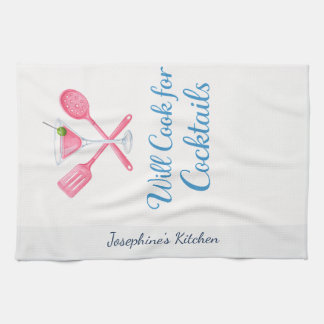 Persoonlijk Will Kook voor Cocktails Grappig Elega Theedoek