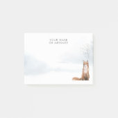 Persoonlijk winter boslandschap vos post-it® notes (Voorkant)