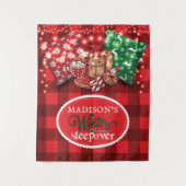 Persoonlijk Winter Slapfeest Wandkleed (Voorkant)