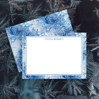 Persoonlijk Winter Wonderland Blauw Notitiekaartje