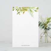 Persoonlijk wintergroen monogram briefpapier (Staand voorkant)