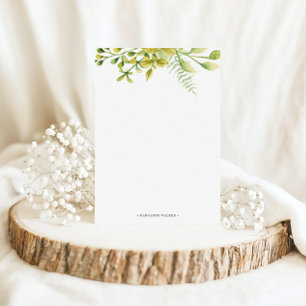Persoonlijk wintergroen monogram briefpapier