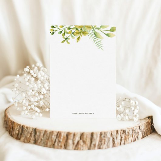 Persoonlijk wintergroen monogram briefpapier