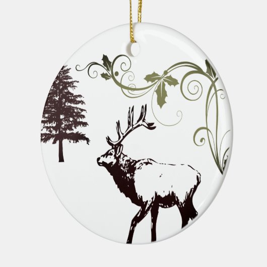 Persoonlijk winterWonder Elk Kerstfeest Keramisch Ornament (Links)