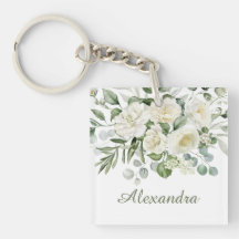 Persoonlijk wit bloemen bruidsmeisje cadeau