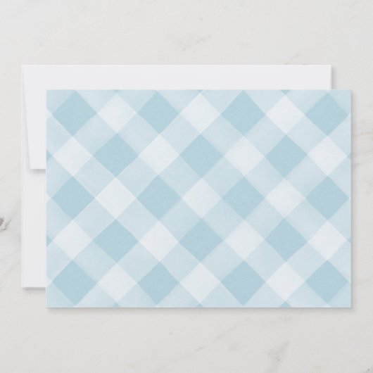 Persoonlijk wit lab geruite babyjongen briefpapier notitiekaartje (Achterkant)