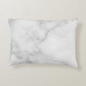 Persoonlijk wit marmeren script monogram en naam accent kussen (Achterkant)