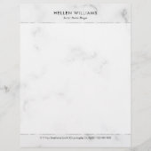 Persoonlijk wit namaakmarmer Zilver Accent Briefhoofd (Voorkant)