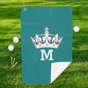 Persoonlijk Witte Kroon Monogram Golfhanddoek