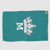 Persoonlijk Witte Kroon Monogram Golfhanddoek (Horizontaal)