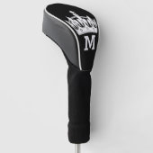 Persoonlijk Witte Kroon Monogram Golfheadcover (Schuin)