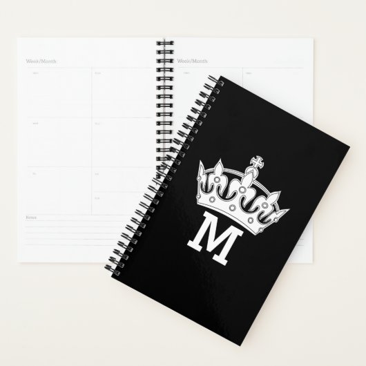 Persoonlijk Witte Kroon Monogram Planner (Display)
