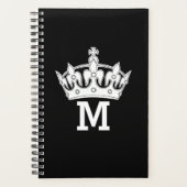 Persoonlijk Witte Kroon Monogram Planner (Voorkant)