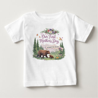 Persoonlijk Woodland 1e Moederdag Baby T-Shirt