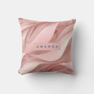 Persoonlijk Zacht Roze Abstract Flow Design Kussen