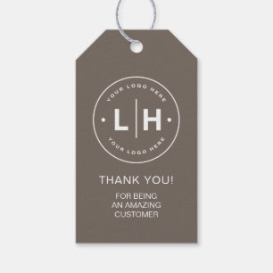 Persoonlijk Zakelijk Logo Taupe Cadeaulabel