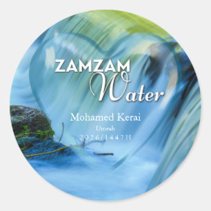Persoonlijk Zamzam-water Umrah- en Hajj-cadeau-eti Ronde Sticker