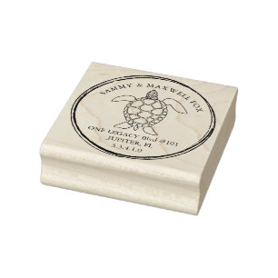 Persoonlijk Zeeschildpad Retouradres Rubberstempel