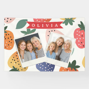 Persoonlijk Zomer Kleurrijk Aardbeienpatroon Spandoek