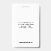 Persoonlijk zomermuziekkamp leraar ID-badge Badge (Achterkant)