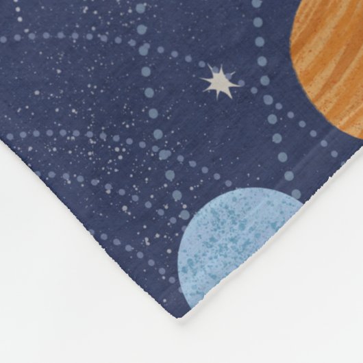 Persoonlijk zonnestelsel met zon en planeten fleece deken (Hoek)