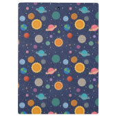 Persoonlijk zonnestelsel met zon en planeten klembord (Achterkant)