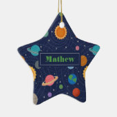 Persoonlijk Zonnestelsel Ruimte Keramisch Ornament (Rechts)