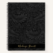 Persoonlijk zwart bloempatroon notitieboek (Voorkant)