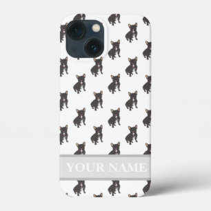 Persoonlijk zwart Brindle Frenchie Dog iPhone 13 Mini Hoesje