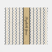 Persoonlijk zwart goud wit Chevron Zig Zag Fleece Deken (Voorkant (Horizontaal))